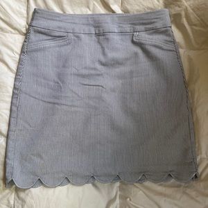 Croft & Borrow Striped scalloped skirt